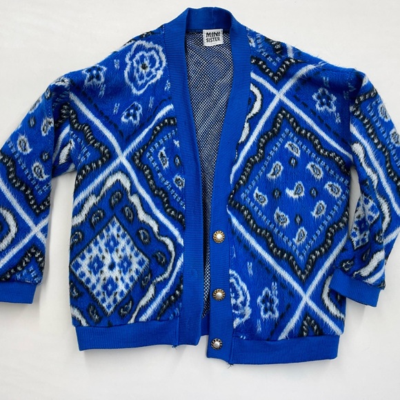 Blue Patterned Women's Cardigan - Picture 1 of 12